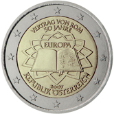 2 EURO  2007 "ROOMAN SOPIMUS"KAIKKI 17 KPL