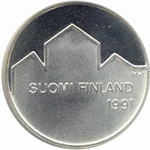 100 Markka Suomi  1991"Jääkiekon MM – kilpailut "