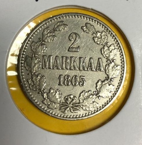 2 MARKKA FINNLAND 1865