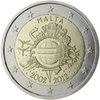 2 EURO  MALTA 2012 "Kymmenen vuotta euroseteleitä ja ‑kolikoita"