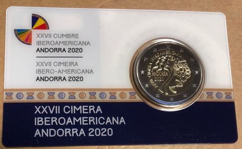 2 € Памятная монета - 27-й Иберо-американский саммит - Андорра 2020 - Proof