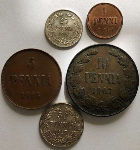 SUOMI PENNIT 1,5,10,25,50
