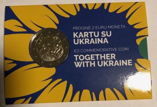 2 EURO LITAUEN 2023 "ZUSAMMEN MIT DER UKRAINE" COINCART