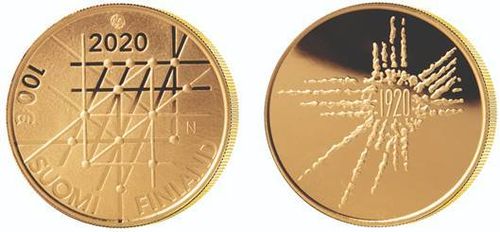 100 евро университеты и общество - 100-летняя юбилейная монета университета Турку
